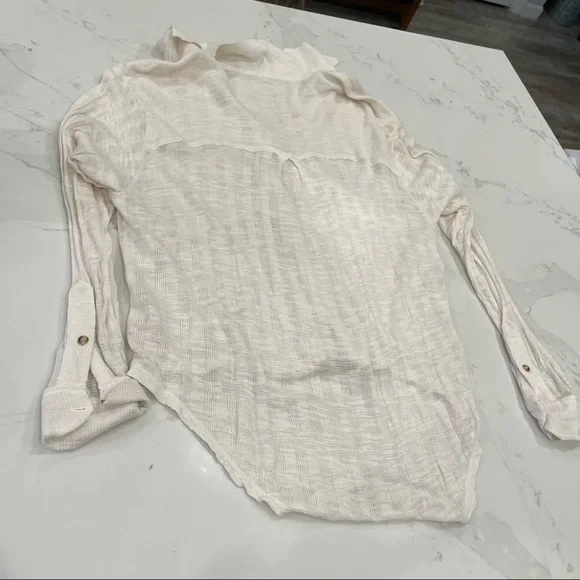 Free People cream long sleeve button down top - Picture 14 of 14